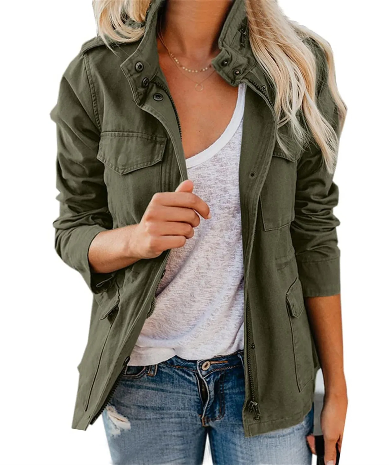 Женская куртка с множеством карманов Safari Parka, army green