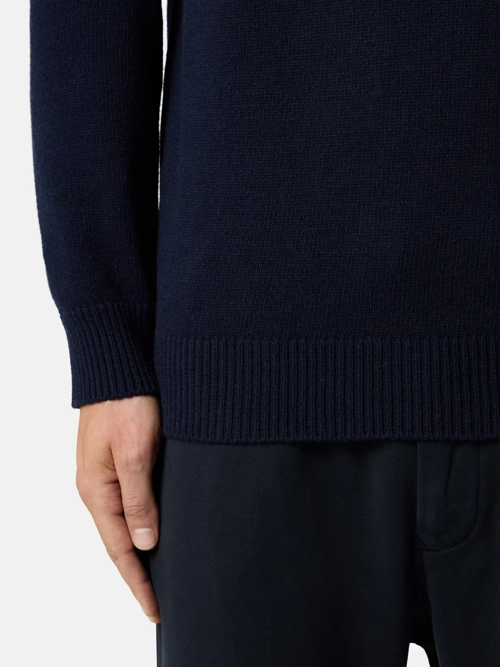 Мужской свитер Stone Island Regular-fit Crewneck With Ribbed Trims, темно-синий — фото 4