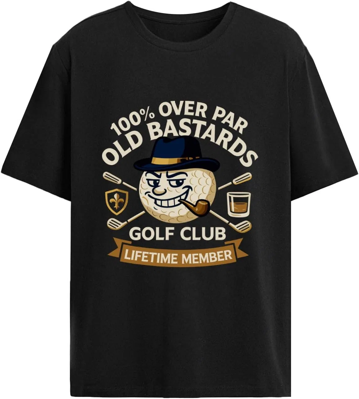 Футболка с принтом Old Bastards Golf Club, Allblack