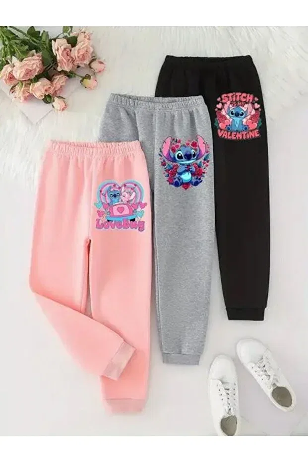 Детский комплект спортивных костюмов для девочек с принтом Vestir Bien, Light Pink Gray Black