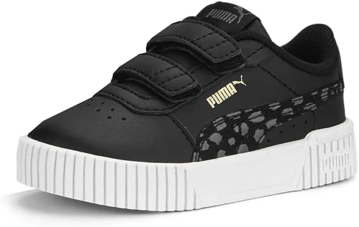 Детские кроссовки для девочек с принтом Carina 2.0 Animal PUMA, Black — фото 2
