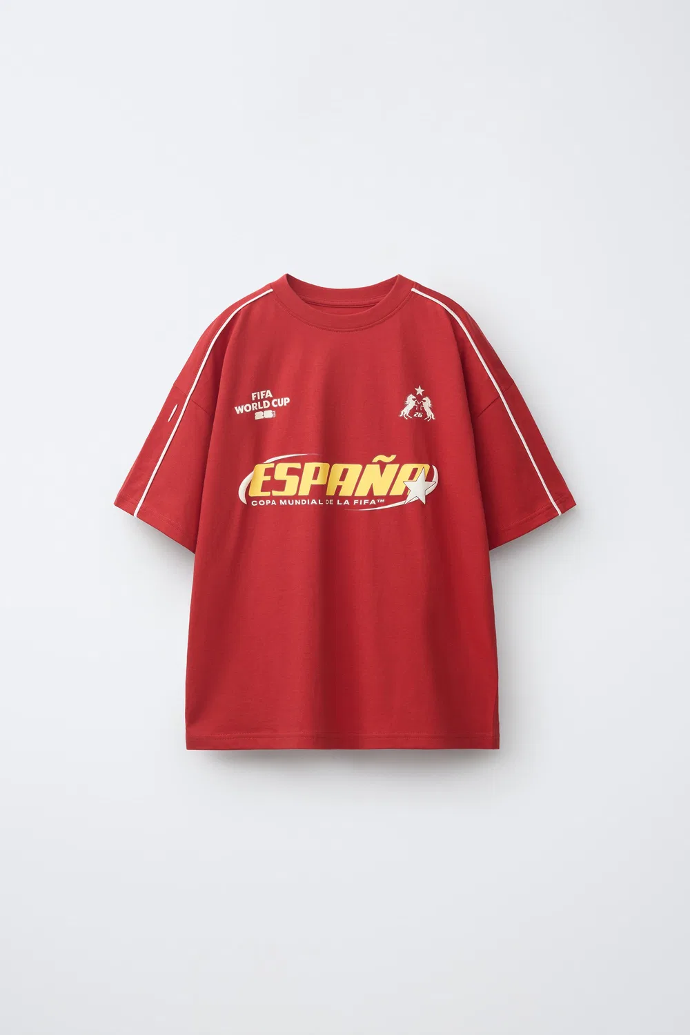 Футболка с принтом Чемпионата мира по футболу FIFA 2026, Испания ZARA, Red