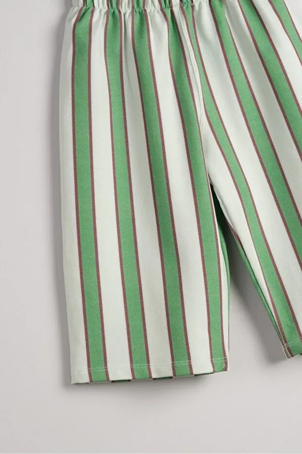 Детские брюки для девочек свободного кроя Bondberro, Green Striped — фото 3