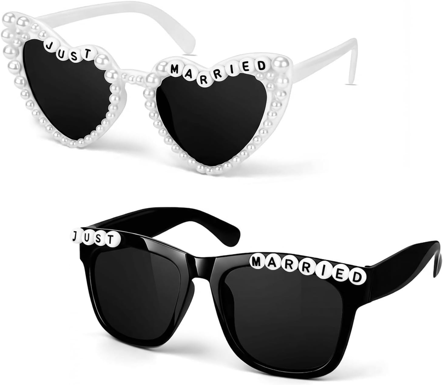 

NIMOSA Украшения для молодоженов: солнцезащитные очки для жениха и невесты, свадебные солнцезащитные очки для молодоженов, украшения для свадебной вечеринки, аксессуары для медового месяца, белые и черные