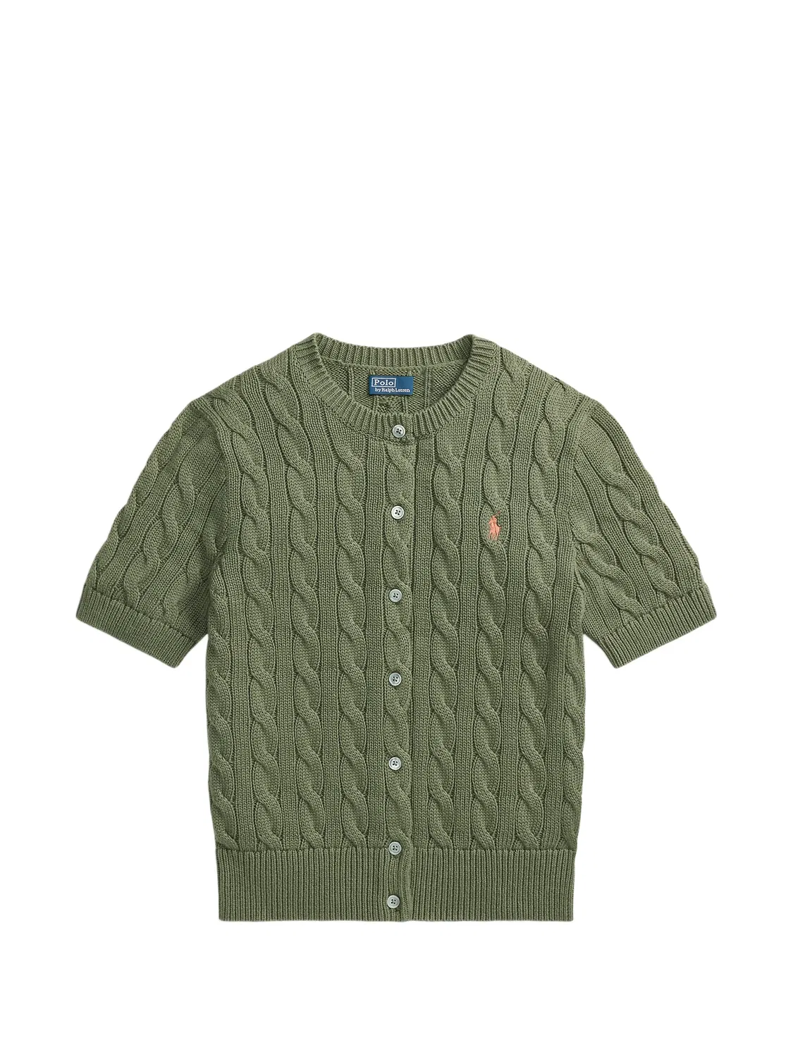Polo Ralph Lauren Кардиган в косах хлопковый зеленый