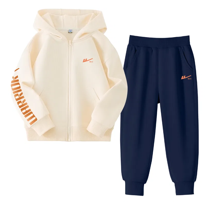 Детский спортивный комплект для мальчиков с принтом, Apricot/H Orange Label Right Sleeve K+H Orange Red Label Silicone K-Navy Blue/H Orange Red Label Silicone K, WARRIOR