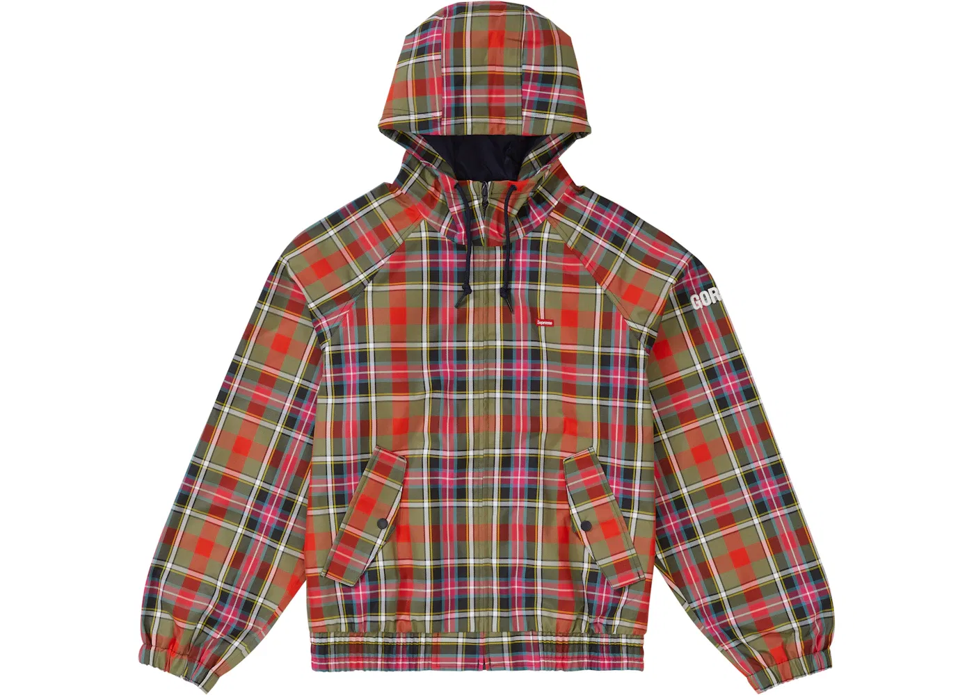 Мужская куртка Harrington с капюшоном Supreme GORE-TEX, Olive Plaid