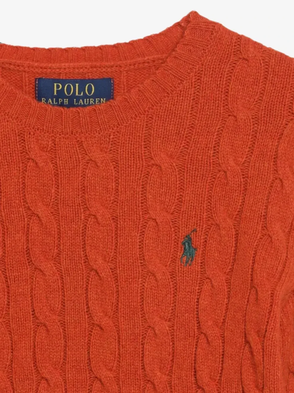 Вязаный свитер с вышитым логотипом POLO RALPH LAUREN KIDS, оранжевый — фото 3