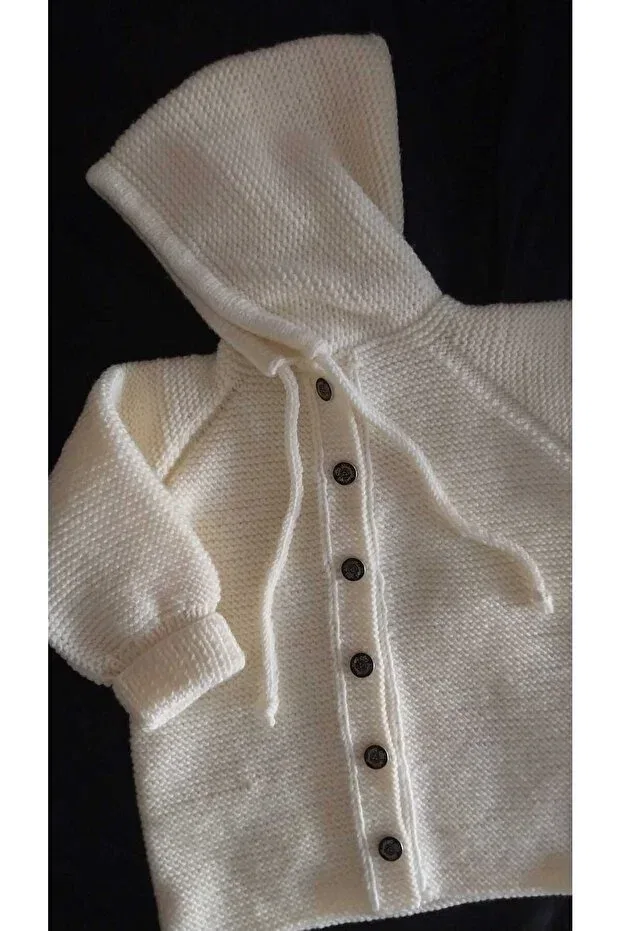 Детский кардиган для новорожденных ручной вязки Papatyam, Nude Color — фото 3
