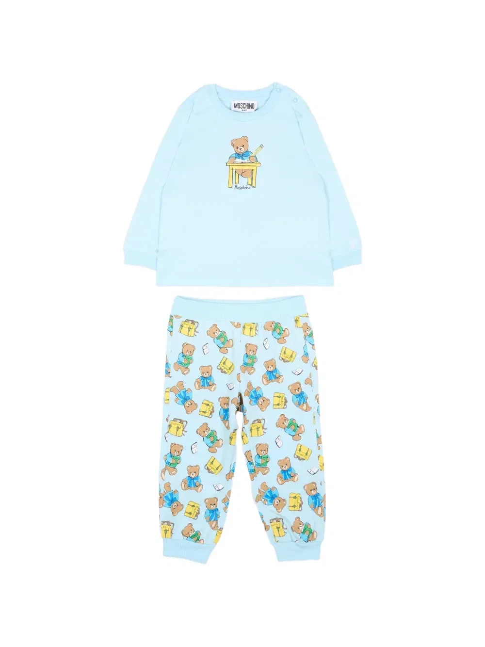 Спортивный костюм с принтом Мишка Тедди Moschino Kids, синий