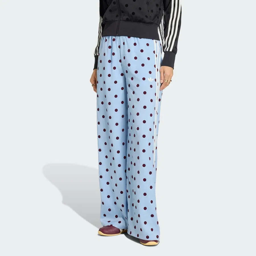 Брюки ADIDAS ORIGINALS с широкими штанинами, небесно-голубого цвета — фото 2