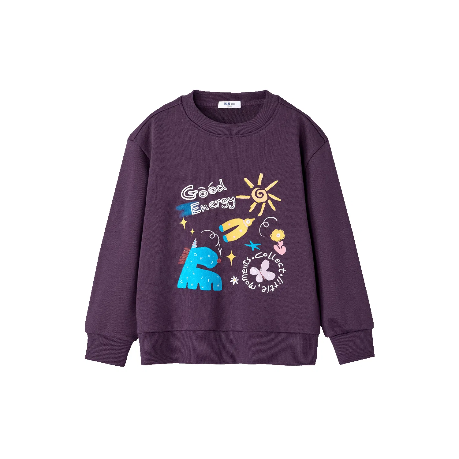 Детский свитшот с принтом HLA, Dark Purple 18