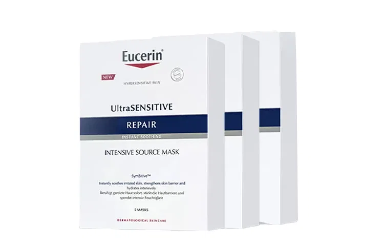 Успокаивающая увлажняющая тканевая маска для лица Eucerin, 20 шт, Black — фото 4