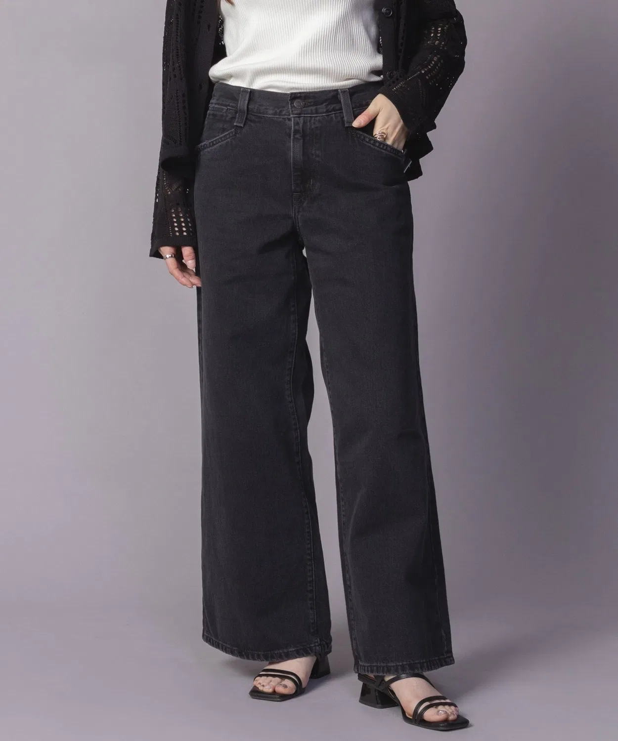 Женские джинсы широкие с завышенной талией 94 Baggy Wide Leg Levi's, Black