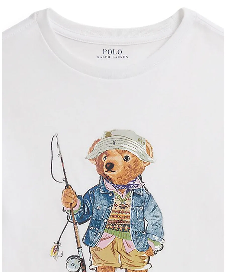 Детская футболка с коротким рукавом с принтом Polo Bear Jersey T-Shirt Polo Ralph Lauren, White — фото 3