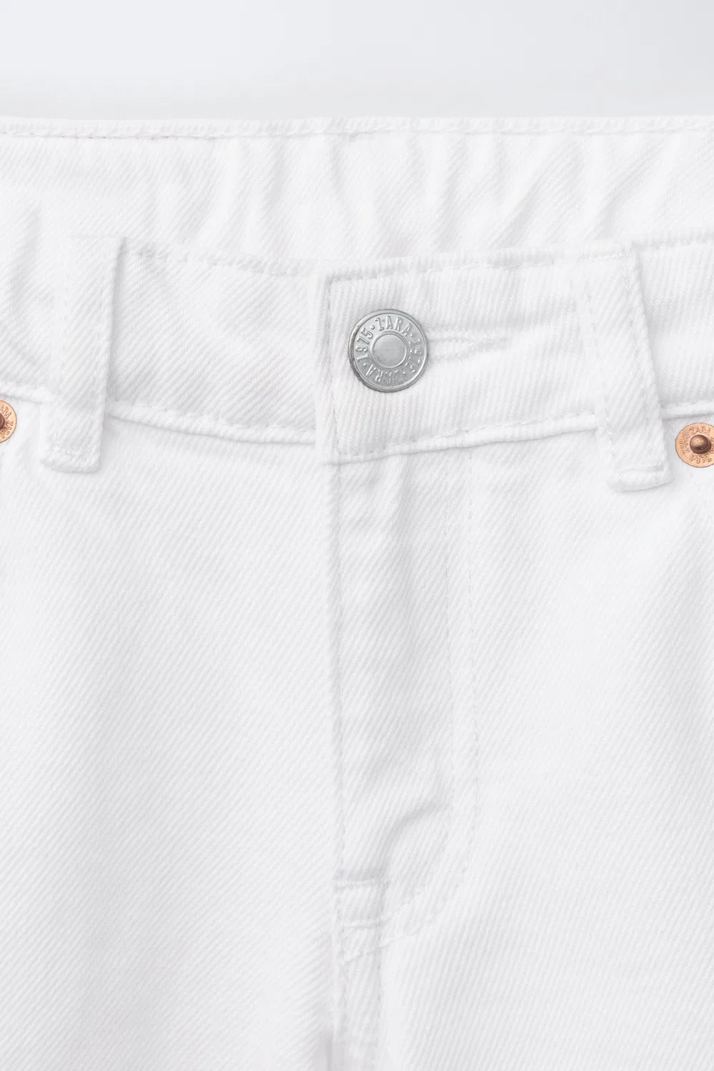 Рваные прямые джинсовые шорты-бермуды ZARA, White — фото 3