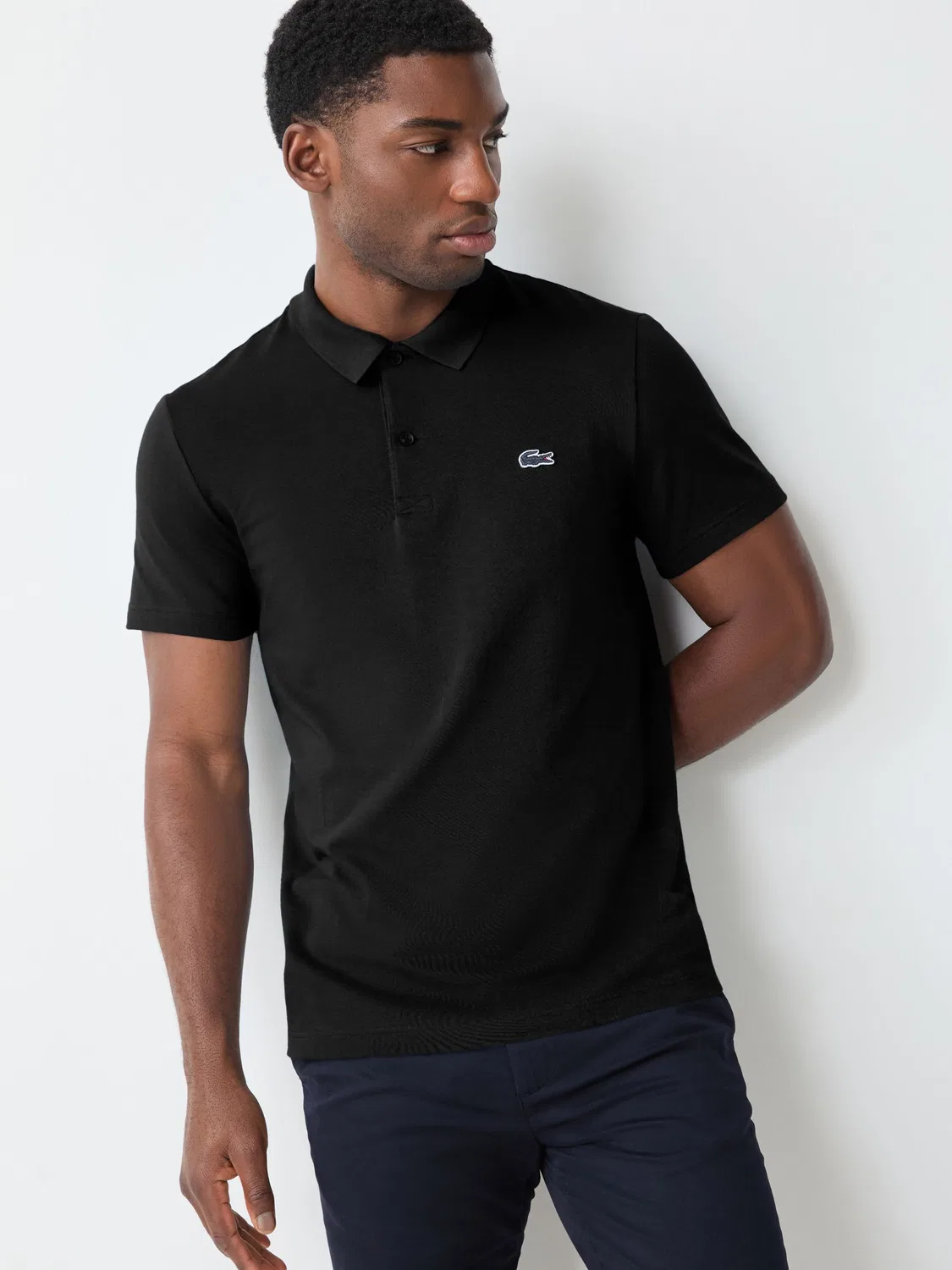 Рубашка поло Lacoste черный, Regular Fit, с коротким рукавом