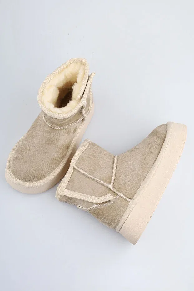 Детские ботинки для девочек с шерстью Mini Angel, Beige