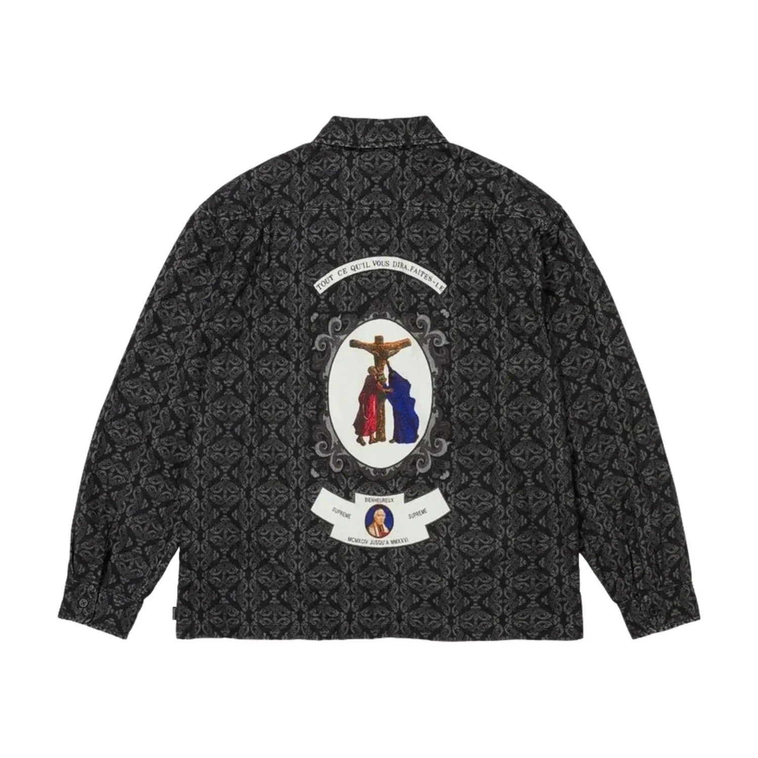 Мужская рубашка FW26 Devotion Flannel Zip Up Shirt 'Black' Supreme, черный — фото 2