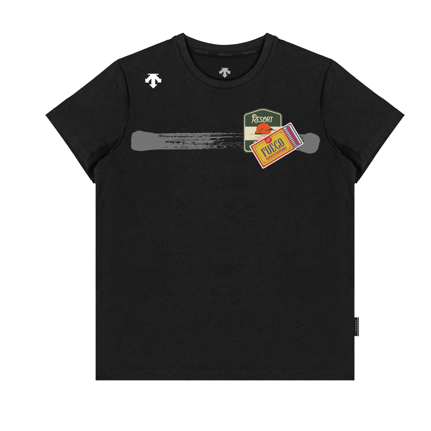 Детская футболка с круглым вырезом Black/BLKO DESCENTE, Black/BLKO