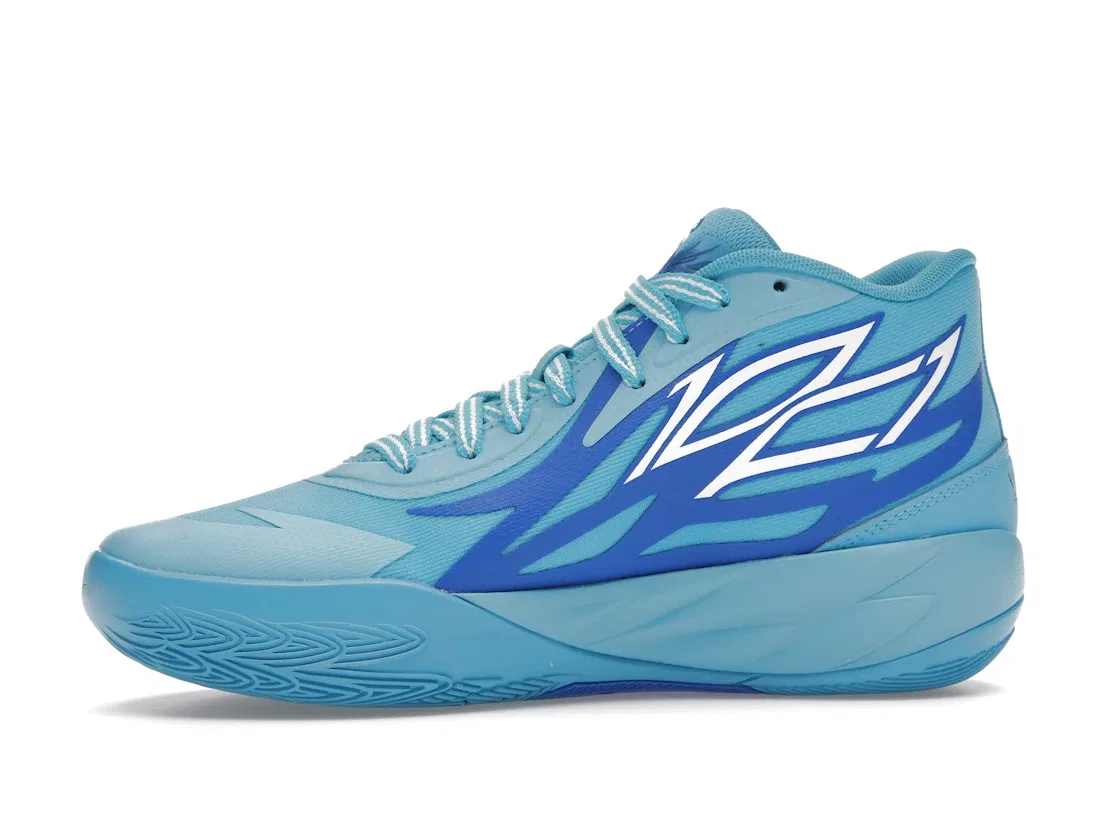 Детские кроссовки для мальчиков с высоким качеством Puma LaMelo Ball MB.02, Blue Atoll/Ultra Blue — фото 3