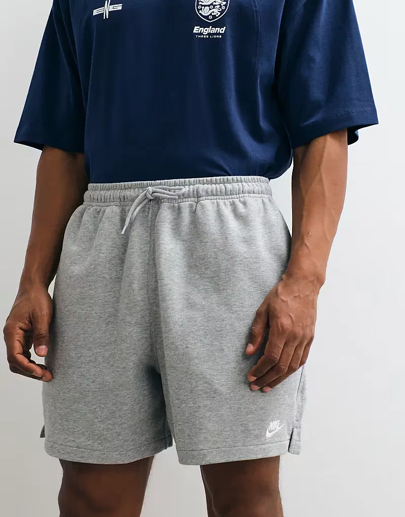 Шорты Nike Club из французской махровой ткани серого — фото 4