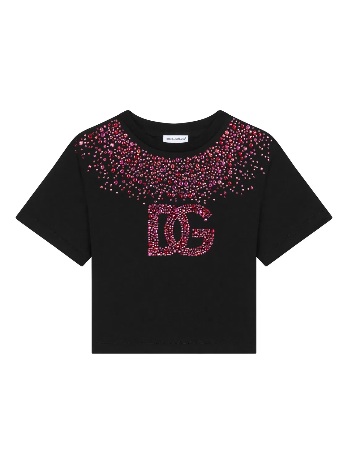 К cropped-футболка с логотипом DG Dolce & Gabbana, черный