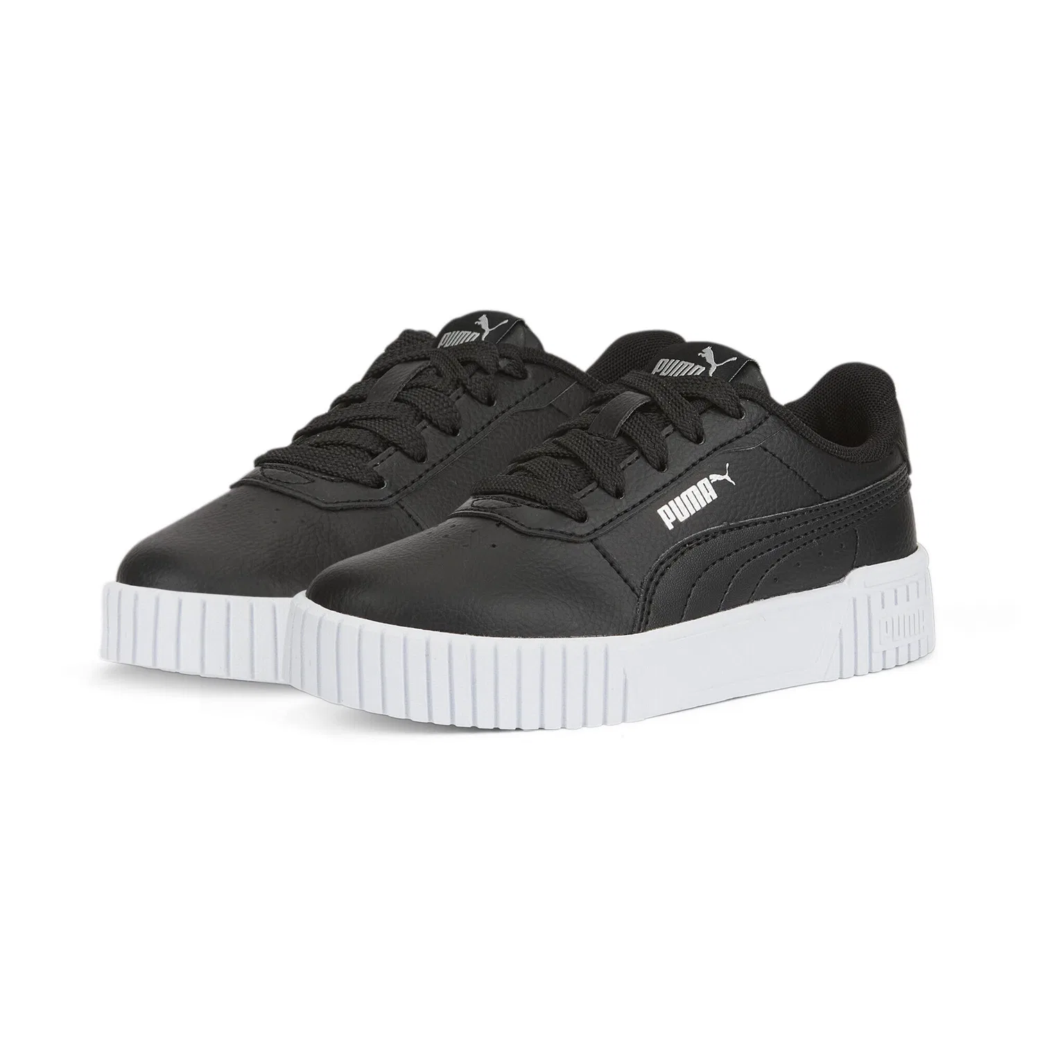 Детские кроссовки с платформой Carina 2.0 Puma, Schwarz Silber Grau