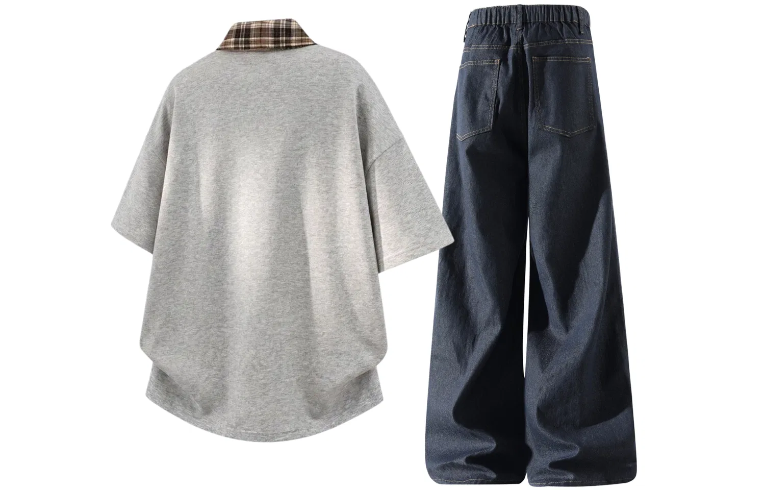 Детский спортивный комплект с воротником Casual Sportswear GWAF, Heather Gray/Blue — фото 3