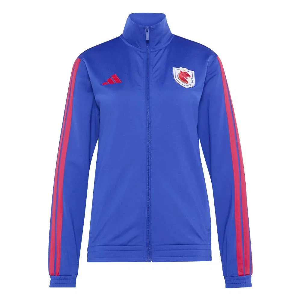 Женский свитшот с фулл-зип молнией Olympique De Lyon DNA Adidas, Blue — фото 3