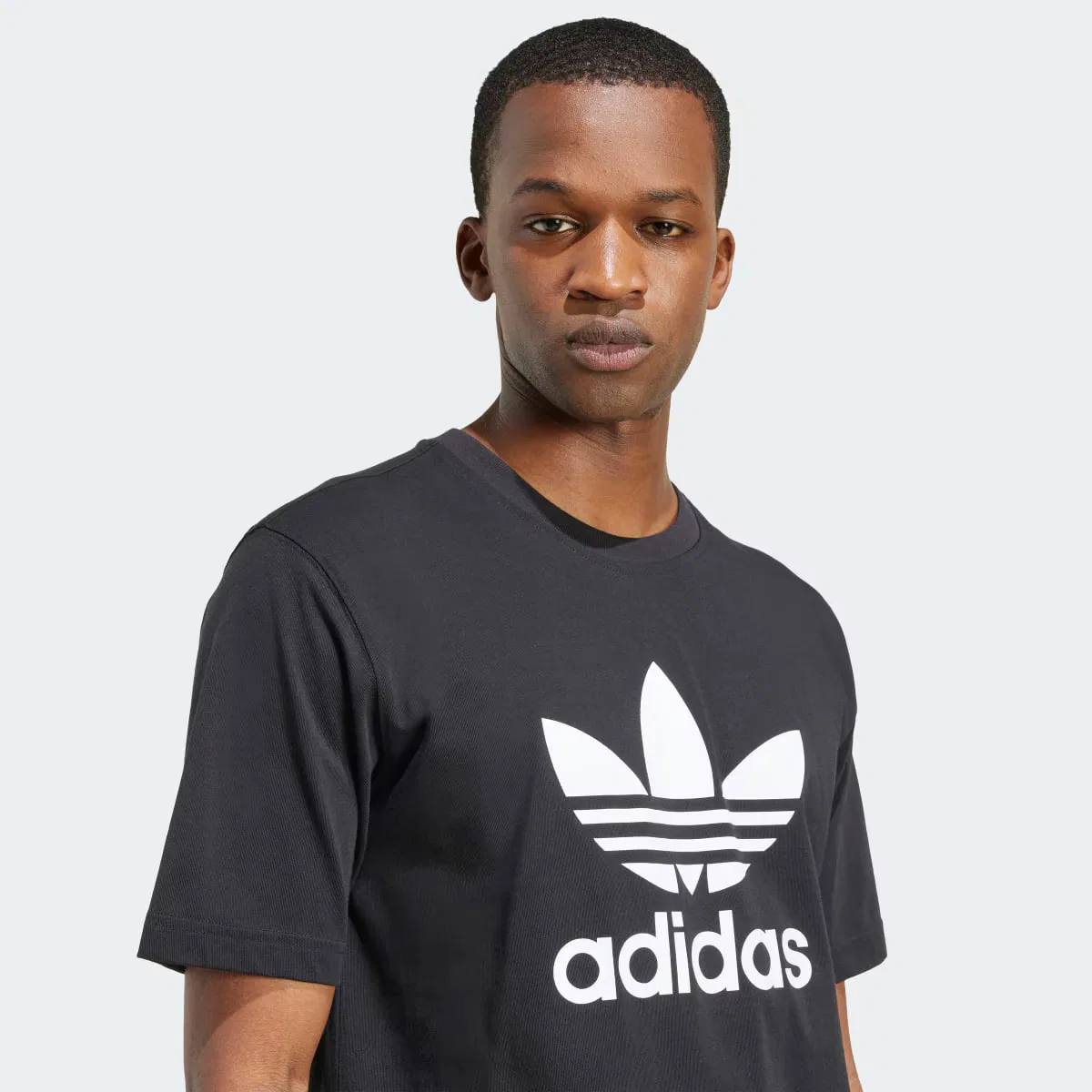 Мужская футболка, Adicolor Trefoil Originals, adidas, черный — фото 4