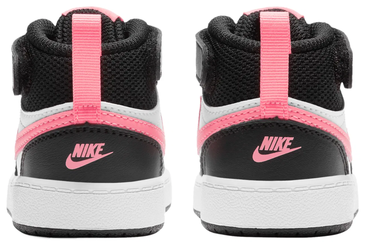 Кроссовки для мальчиков Court Borough Mid 2 Nike, цвет Black/White/Sunset Pulse — фото 4