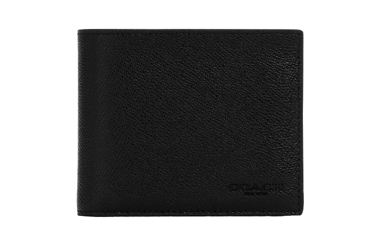 

Кошелек 3 в 1 Кожаный держатель для карт мужской черный COACH