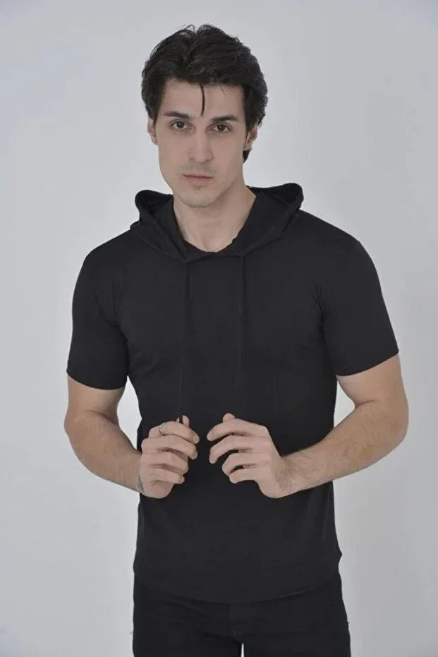 Женская футболка с капюшоном с коротким рукавом Vexor, Black