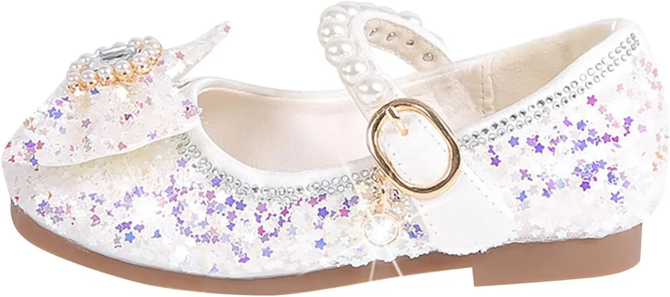 Детские туфли для девочек с принтом Rhinestone Bows, White