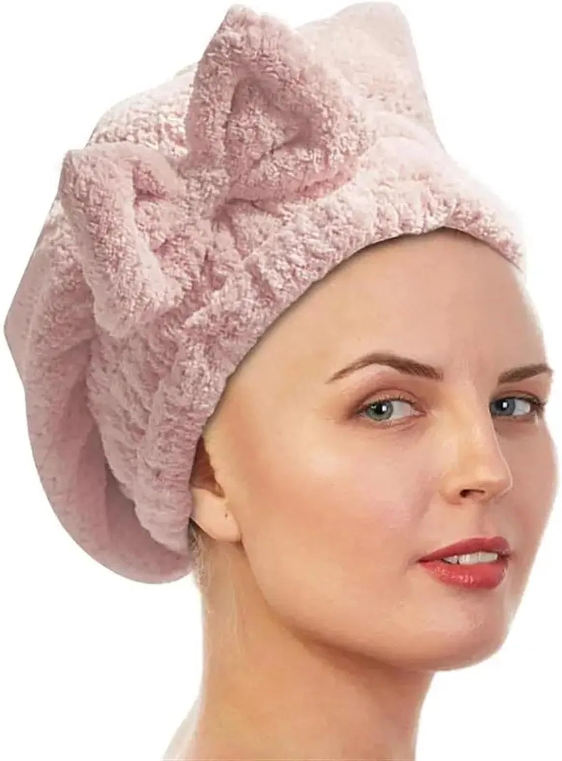 Банная шапочка для сушки волос, Coral Velvet, 26x27 см, Light Grey Qauucp — фото 2