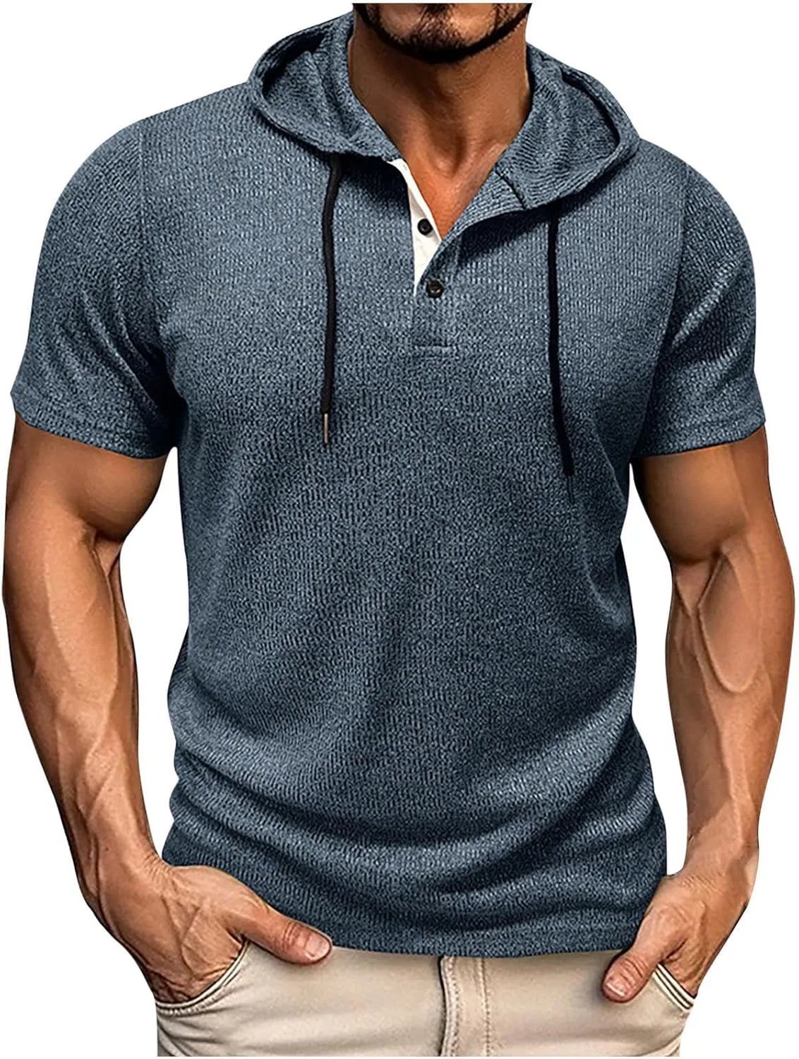 Мужская футболка с капюшоном Knit Shirt Generic, Dark Gray — фото 2