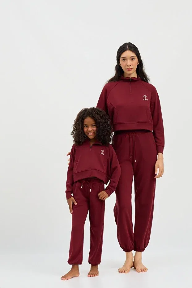 Детские спортивные штаны для девочек хлопковые Katia&Bony, Burgundy — фото 3