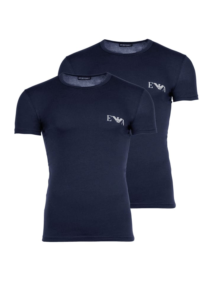 

Emporio Armani Комплект из двух футболок синего цвета, Синий, Emporio Armani Комплект из двух футболок синего цвета