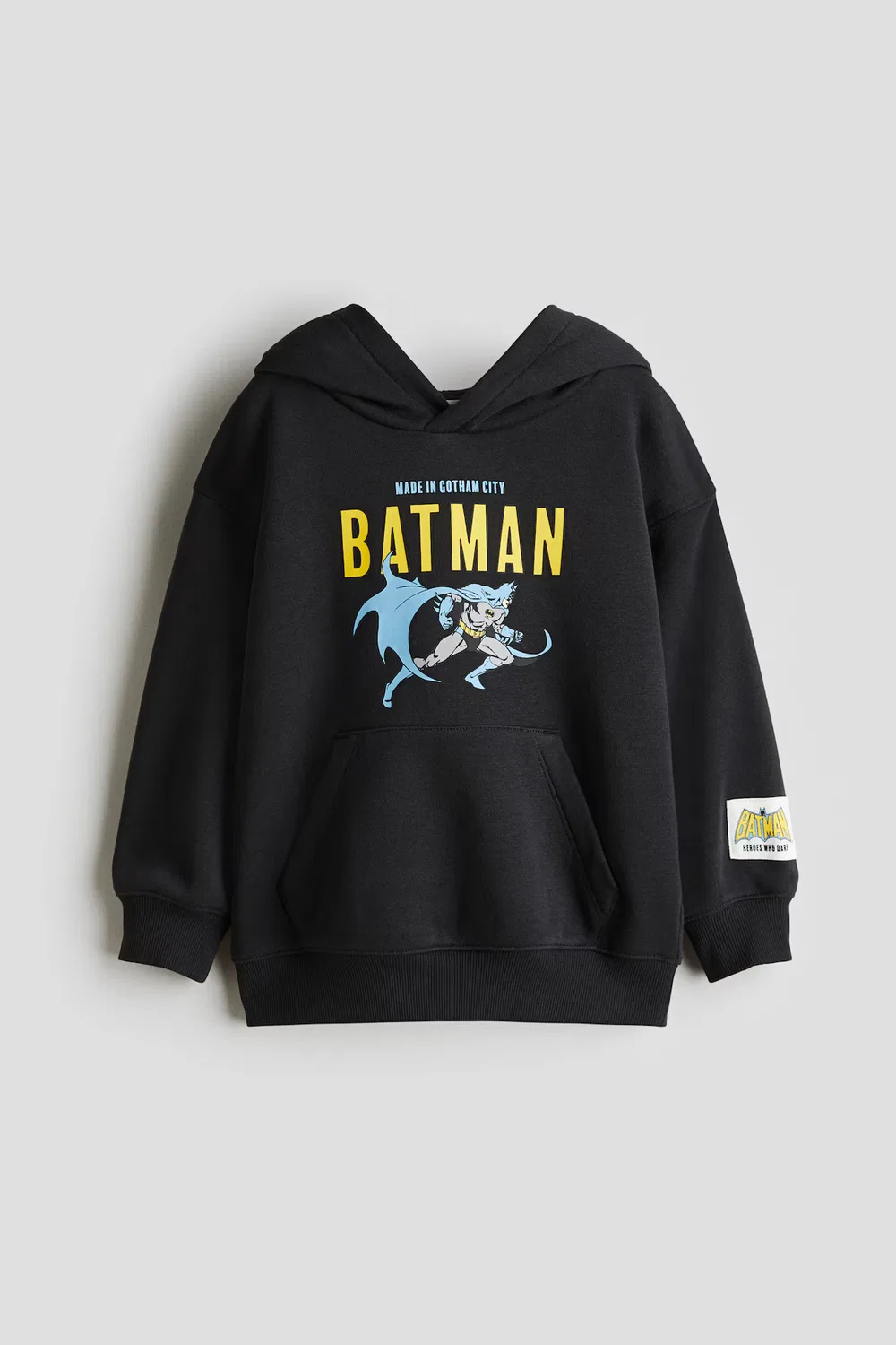 Худи с принтом H&M, Ausgewaschenes Schwarz/Batman