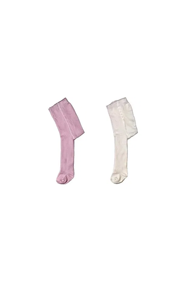 Детские колготки хлопковые 2-штучный набор Neocotton, Pink-Ecru — фото 2