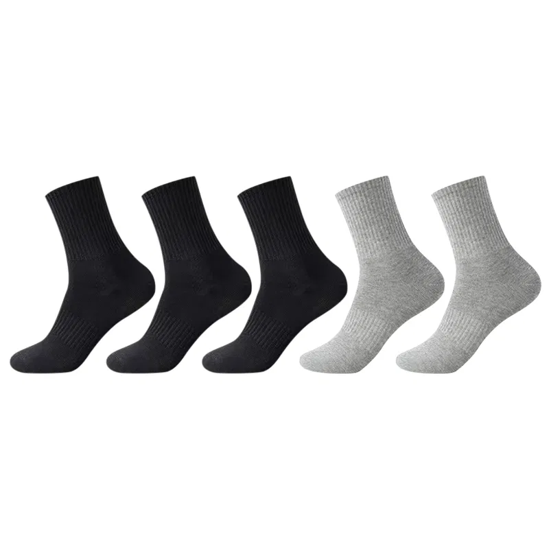 Детские гольфы комплект из 5 пар, Knee High Socks, 5 Pack (3 Black+2 Gray), MIIOW