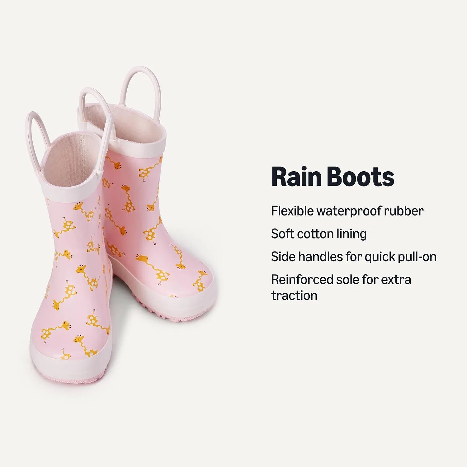 Детские резиновые сапоги для мальчиков и девочек Amazon Essentials x Sofia Grainge, Light Pink Giraffes — фото 3