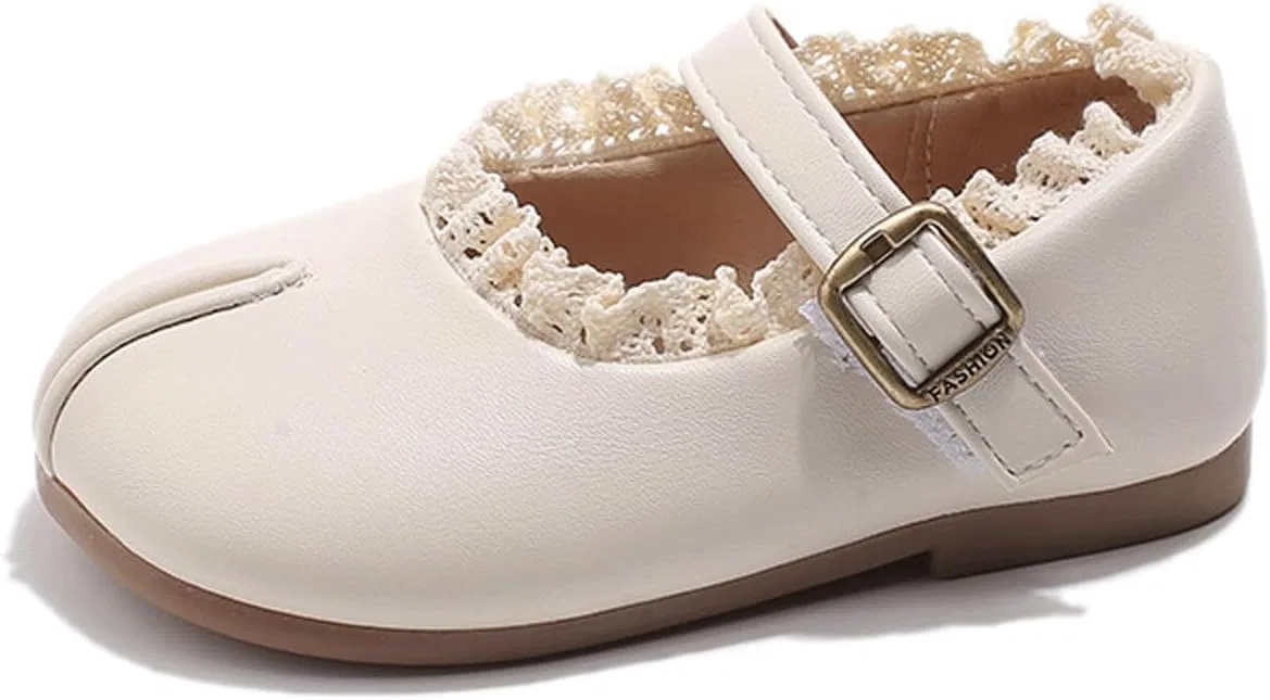 Детские балетки для девочек с кружевной отделкой Tabi Flats RYLENDOR, Ivory