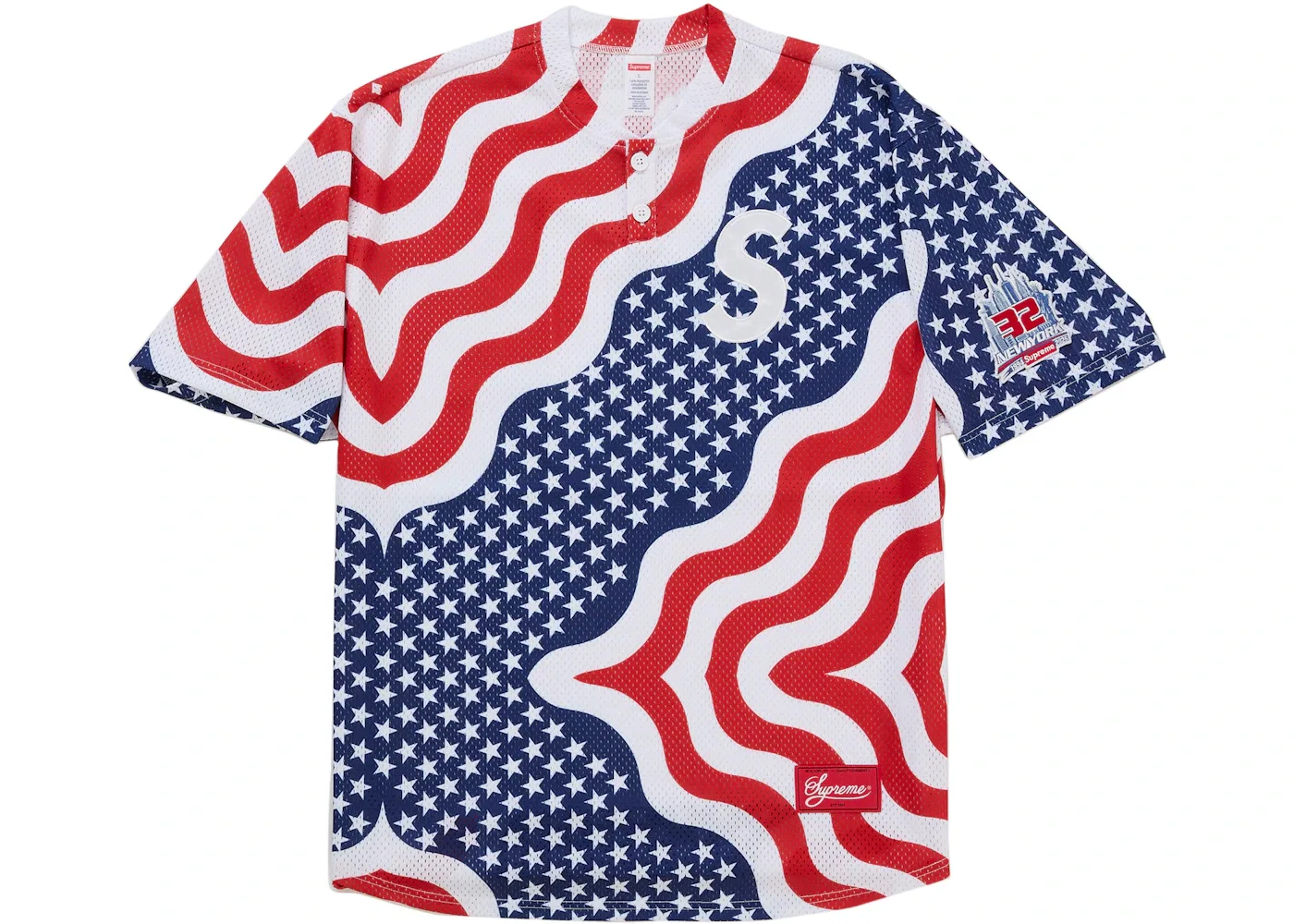 Мужская джерси с длинным рукавом Supreme Henley, Flag