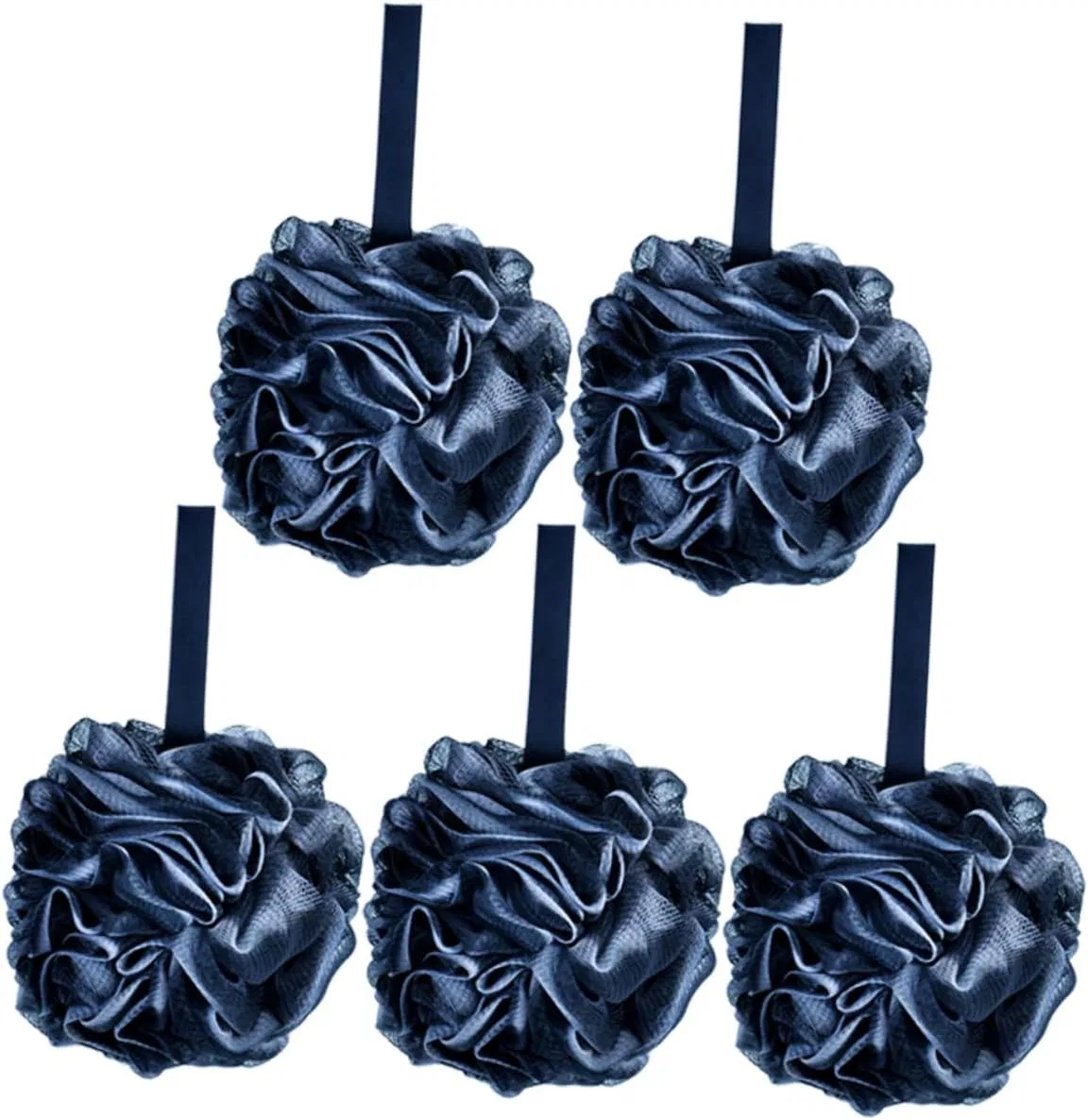 Мочалка для душа, 5 шт, Polyethylene, 15x15x15 см, Black Generisch