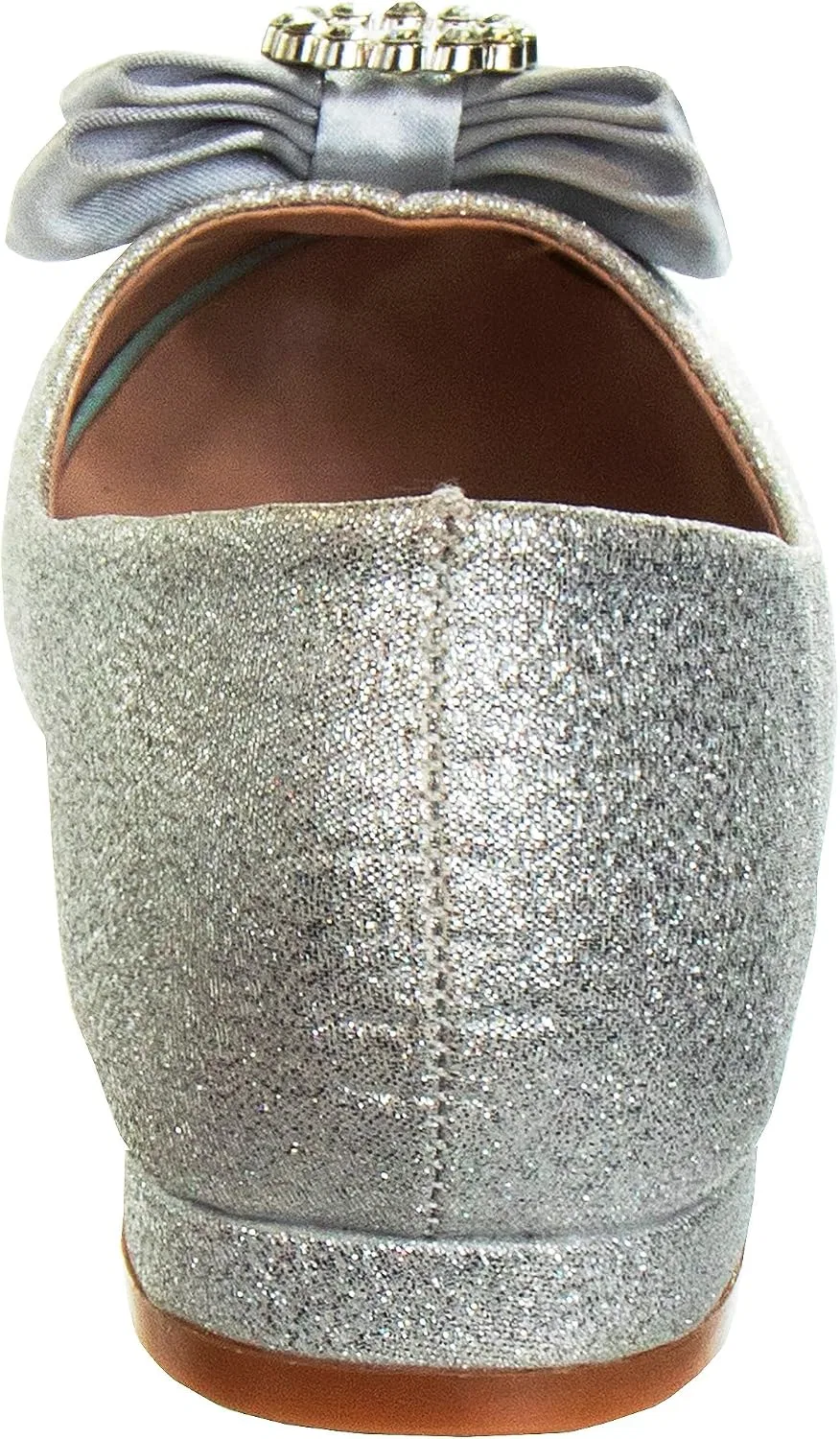 Детские балетки для девочек с бантом Josmo, Silver Shimmer — фото 3