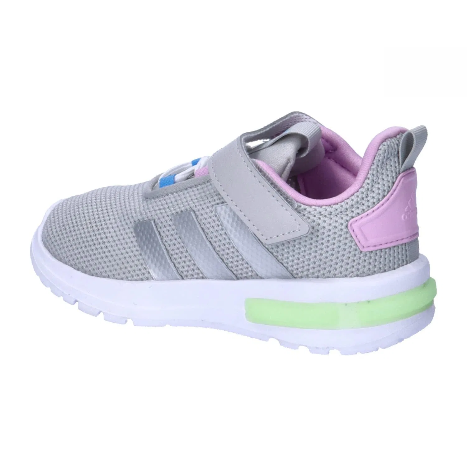 Детские кроссовки для мальчиков с амортизацией Cloudfoam Racer Tr23 Shoes Kids Adidas, Grey Two Silver Met Bliss Lilac — фото 3