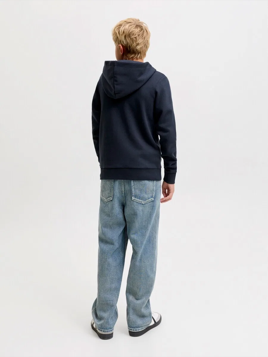 Детская толстовка на молнии Jack & Jones Junior, темно-синяя — фото 4