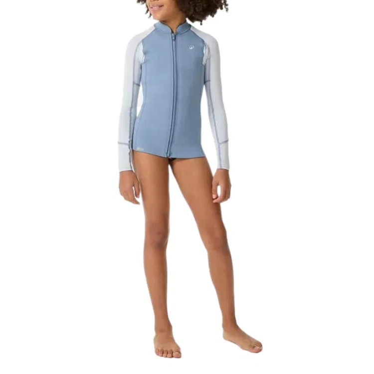 Детская спортивная футболка с принтом Moderate DECATHLON, Light Indigo/Light Jade — фото 4